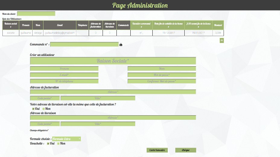 Page d'administration